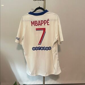 XL Nike Mens Paris St Germain PSG Vapor Knit White Away Soccer Jersey MBAPPÉ 7